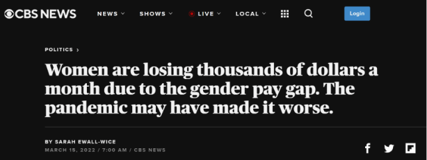 One ‘Rule Of Thumb’ in society is the belief that women earn less than men when performing the same work.
